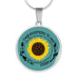 Inspirational Graphic Pendant, Empowered Women, Sunflower Necklace, Girl Power, Motivational Designs Girlfriend Gifts, Empowerment Gifts