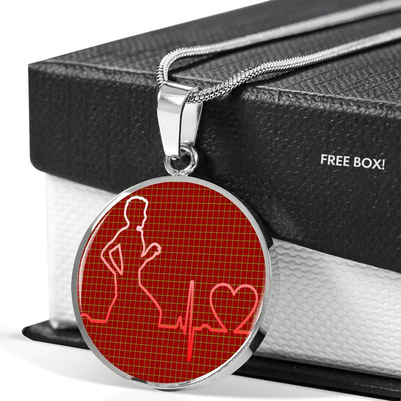 Heartbeat Runner Heartbeat Jogging Pendant Necklace - TreasureNoni