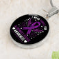 I Wear Purple For Alzheimers Disease Awareness, Alzheimers Awareness Necklace, Alzheimers Purple Ribbon Jewelry