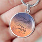Faith over Fear Christian Jewelry Circle Pendant Necklace with the Option to Engrave - TreasureNoni