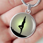 Yoga Pose Circle Charm Necklace Yoga Lover Charm Bracelet with the Option to Engrave. - TreasureNoni
