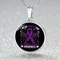 I Wear Purple For Alzheimers Disease Awareness, Alzheimers Awareness Necklace, Alzheimers Purple Ribbon Jewelry