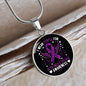 I Wear Purple For Alzheimers Disease Awareness, Alzheimers Awareness Necklace, Alzheimers Purple Ribbon Jewelry