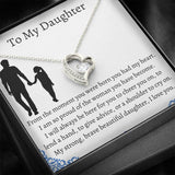 To My Daughter From Dad Interlocking Hearts Necklace, Father to Daughter Gift, Birthday Gift To Daughter From Dad, Daughter Necklace