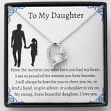 To My Daughter From Dad Interlocking Hearts Necklace, Father to Daughter Gift, Birthday Gift To Daughter From Dad, Daughter Necklace