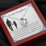 To My Daughter From Dad Interlocking Hearts Necklace, Father to Daughter Gift, Birthday Gift To Daughter From Dad, Daughter Necklace