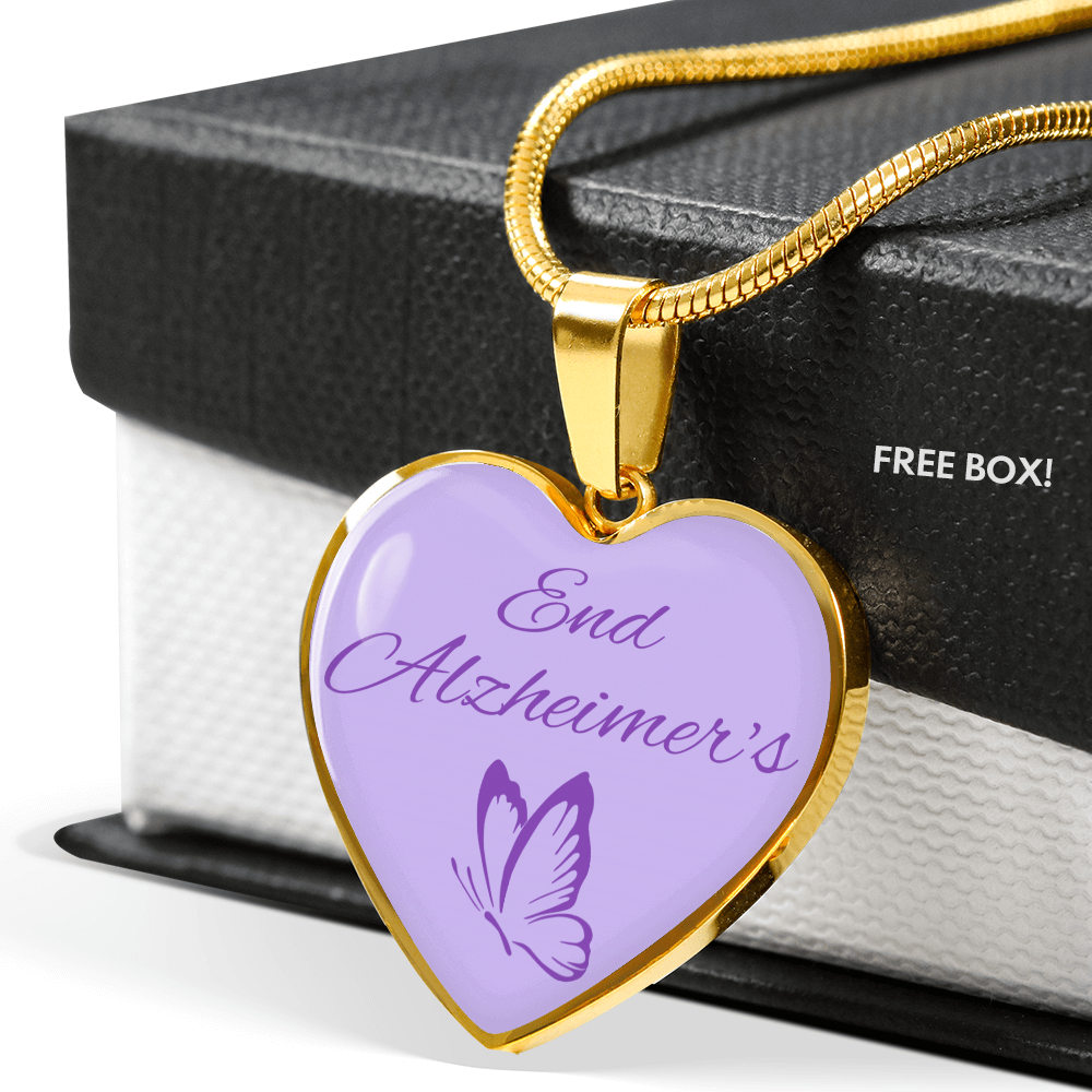 End Alzheimer's Heart Pendant, End Alzheimer's Jewelry, End Alzheimer's Necklace, Alzheimer's Awareness, Alzheimer's Support, Alzheimer's Jewelry
