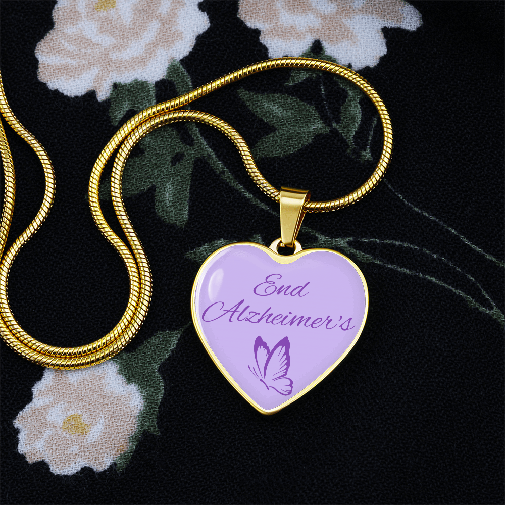 End Alzheimer's Heart Pendant, End Alzheimer's Jewelry, End Alzheimer's Necklace, Alzheimer's Awareness, Alzheimer's Support, Alzheimer's Jewelry