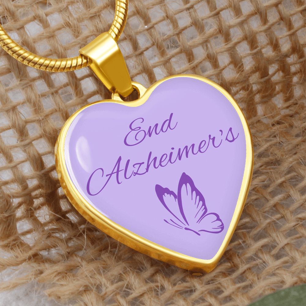End Alzheimer's Heart Pendant, End Alzheimer's Jewelry, End Alzheimer's Necklace, Alzheimer's Awareness, Alzheimer's Support, Alzheimer's Jewelry