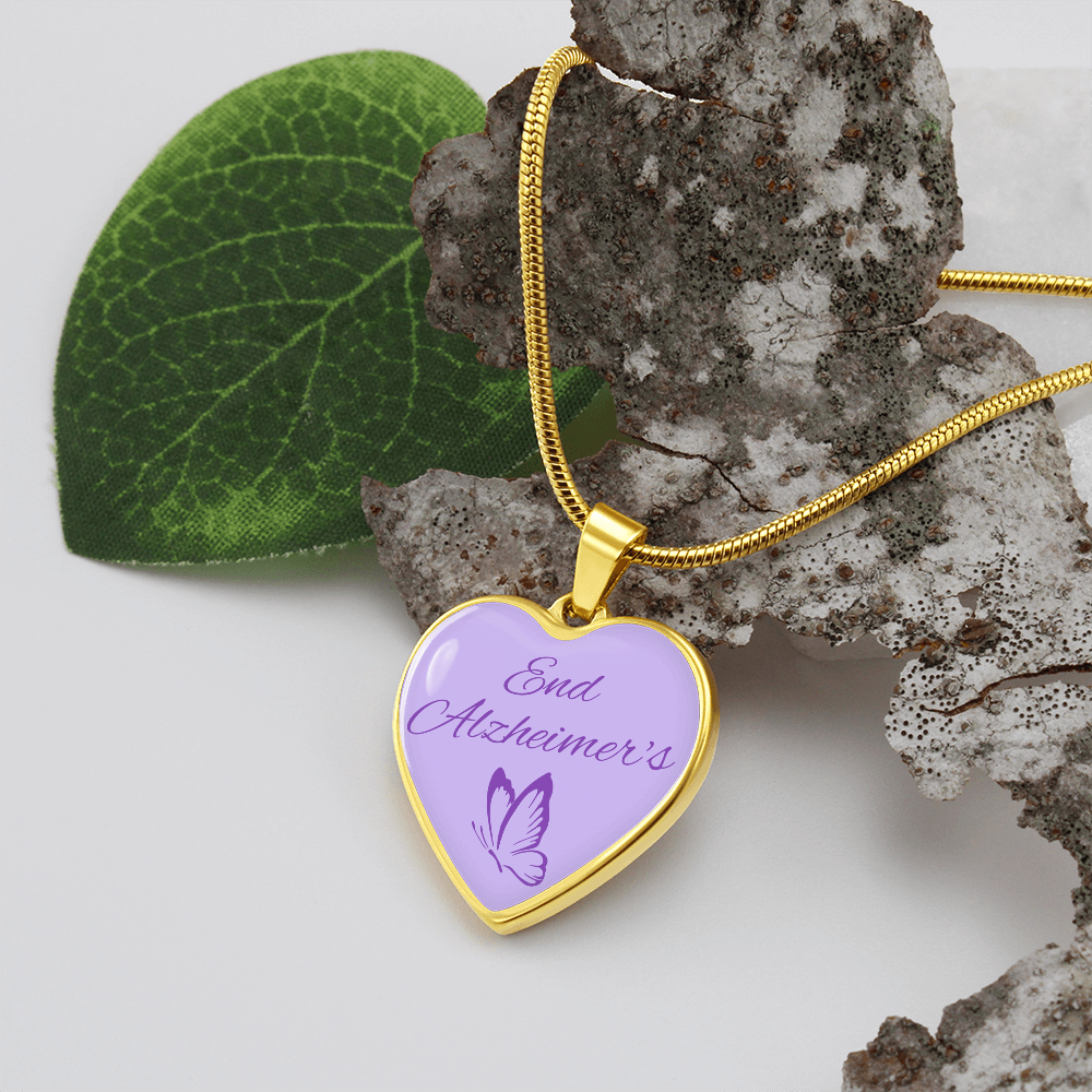 End Alzheimer's Heart Pendant, End Alzheimer's Jewelry, End Alzheimer's Necklace, Alzheimer's Awareness, Alzheimer's Support, Alzheimer's Jewelry