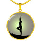 Yoga Pose Circle Charm Necklace Yoga Lover Charm Bracelet with the Option to Engrave. - TreasureNoni