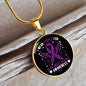 I Wear Purple For Alzheimers Disease Awareness, Alzheimers Awareness Necklace, Alzheimers Purple Ribbon Jewelry
