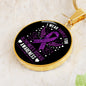 I Wear Purple For Alzheimers Disease Awareness, Alzheimers Awareness Necklace, Alzheimers Purple Ribbon Jewelry