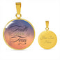 Faith over Fear Christian Jewelry Circle Pendant Necklace with the Option to Engrave - TreasureNoni