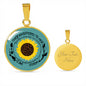 Inspirational Graphic Pendant, Empowered Women, Sunflower Necklace, Girl Power, Motivational Designs Girlfriend Gifts, Empowerment Gifts