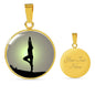 Yoga Pose Circle Charm Necklace Yoga Lover Charm Bracelet with the Option to Engrave. - TreasureNoni