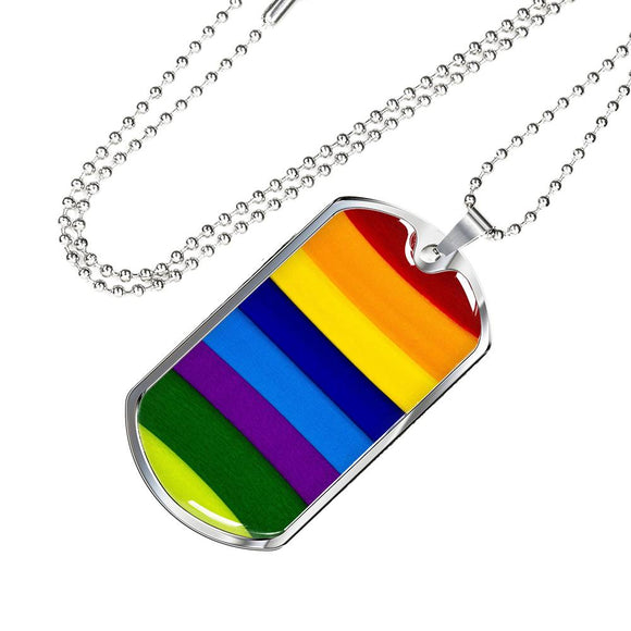 LGBTQ Pride Necklace LGBTQ Pride Necklace with the Option to Engrave - TreasureNoni