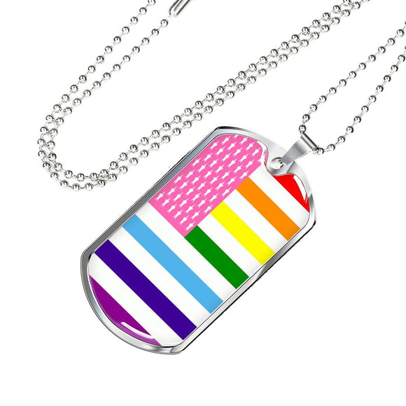LGBTQ Flag Necklace, LGBTQ Pride Jewelry - TreasureNoni