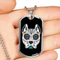 Day Of The Dead Dog Necklace, Day Of The Dead Dog Pitbull, Dia De Los Muertos Dog Pitbull, Dia De Los Muertos Perro Pitbull
