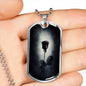 Black Rose Gothic Necklace, Black Rose Gothic Dog Tag Necklace - TreasureNoni
