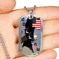 Freedom Eagle Dog Tag Necklace, American Flag Jewelry - TreasureNoni