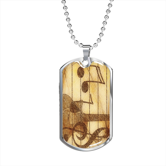 Music Dog Tag Necklace - TreasureNoni