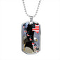 Freedom Eagle Dog Tag Necklace, American Flag Jewelry - TreasureNoni