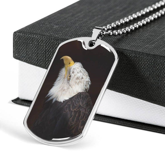 Eagle Dog Tag Necklace, Men's Jewelry, Jewelry for Men, Unisex Jewelry - TreasureNoni