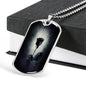 Black Rose Gothic Necklace, Black Rose Gothic Dog Tag Necklace - TreasureNoni