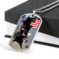 Freedom Eagle Dog Tag Necklace, American Flag Jewelry - TreasureNoni