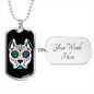 Day Of The Dead Dog Necklace, Day Of The Dead Dog Pitbull, Dia De Los Muertos Dog Pitbull, Dia De Los Muertos Perro Pitbull