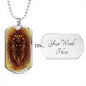 Lion Dog Tag Necklace, Men's Jewelry, Jewelry for Men, Unisex Jewelry - TreasureNoni