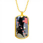 Freedom Eagle Dog Tag Necklace, American Flag Jewelry - TreasureNoni