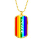 Pride and Peace Flag Necklace LGBTQ Peace Necklace with the Option to Engrave - TreasureNoni