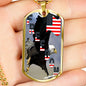 Freedom Eagle Dog Tag Necklace, American Flag Jewelry - TreasureNoni