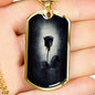 Black Rose Gothic Necklace, Black Rose Gothic Dog Tag Necklace - TreasureNoni