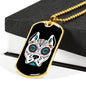 Day Of The Dead Dog Necklace, Day Of The Dead Dog Pitbull, Dia De Los Muertos Dog Pitbull, Dia De Los Muertos Perro Pitbull