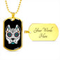 Day Of The Dead Dog Necklace, Day Of The Dead Dog Pitbull, Dia De Los Muertos Dog Pitbull, Dia De Los Muertos Perro Pitbull