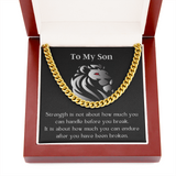 Gift For Son, Son From Mom Gift, Son From Dad Gift, Strength Gift For Son, Inspirational Gift For Son, Link Chain Necklace For Son