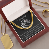 Gift For Son, Son From Mom Gift, Son From Dad Gift, Strength Gift For Son, Inspirational Gift For Son, Link Chain Necklace For Son