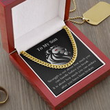 Gift For Son, Son From Mom Gift, Son From Dad Gift, Strength Gift For Son, Inspirational Gift For Son, Link Chain Necklace For Son