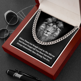 Men's Lion Necklace, Strength Gift For Men, Link Chain Necklace For Men, Jewelry Gift For Him