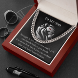 Gift For Son, Son From Mom Gift, Son From Dad Gift, Strength Gift For Son, Inspirational Gift For Son, Link Chain Necklace For Son