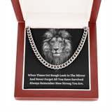 Men's Lion Necklace, Strength Gift For Men, Link Chain Necklace For Men, Jewelry Gift For Him