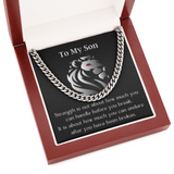 Gift For Son, Son From Mom Gift, Son From Dad Gift, Strength Gift For Son, Inspirational Gift For Son, Link Chain Necklace For Son