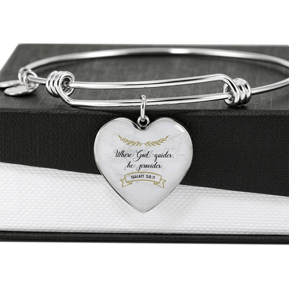 Where God Guides He Provides Bracelet, Bible Verse Jewelry, Christian Jewelry, Religious - TreasureNoni