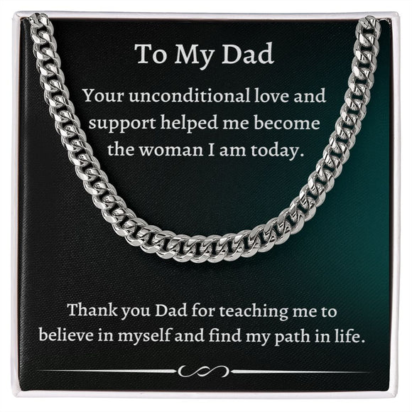 Gift For Dad From Daughter, Necklace For Dad, Chain Link Necklace, To My Dad Gift, Gift From Daughter, Birthday Gift For Dad, Dad Gifts