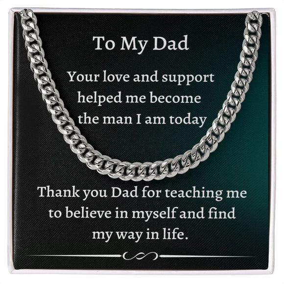 Gift For Dad From Son, Necklace For Dad, Chain Link Necklace, To My Dad Gift, Gift From Son, Birthday Gift For Dad, Dad Gifts