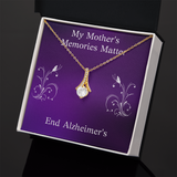 My Mother's Memories Matter Alzheimers Jewelry, Alzheimer's Pendant Necklace, Alzheimer's Awareness, Alzheimer's Support Mom, End Alzheimer's