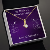 My Mother's Memories Matter Alzheimers Jewelry, Alzheimer's Pendant Necklace, Alzheimer's Awareness, Alzheimer's Support Mom, End Alzheimer's
